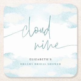 Porta-copo De Papel Quadrado Sonho de Chá de panela Branco e Azul Cloud Nine