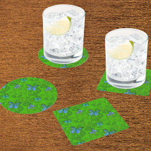 Porta-copo De Papel Quadrado Sonhos da Floresta Tropical Vinhas Borboletas