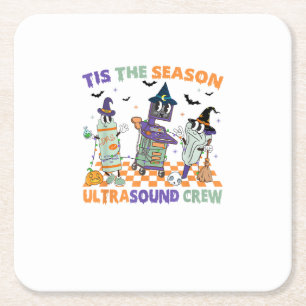 Porta-copo De Papel Quadrado Sonografia de Halloween Retro É a Temporada Ultras