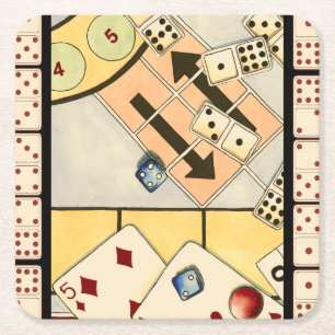 Porta-copo De Papel Quadrado Sorteio de Jogos de Chance
