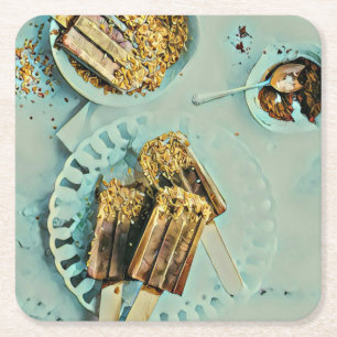 Porta-copo De Papel Quadrado Sorvete