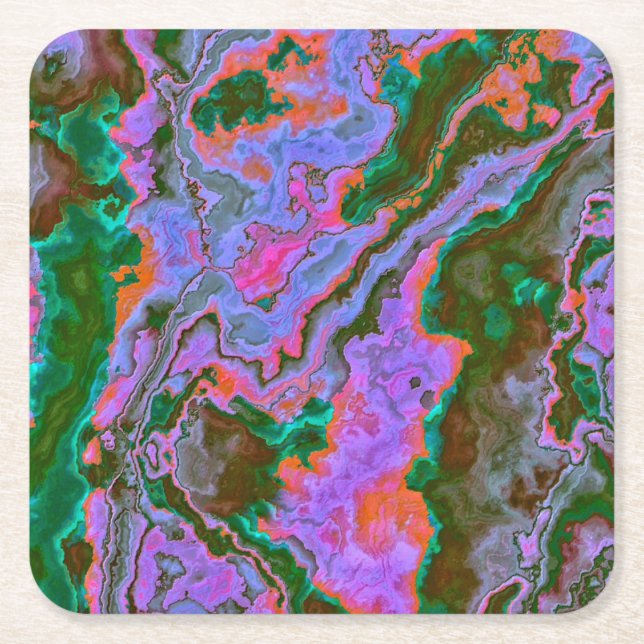 Porta-copo De Papel Quadrado Sour Marble (Frente)
