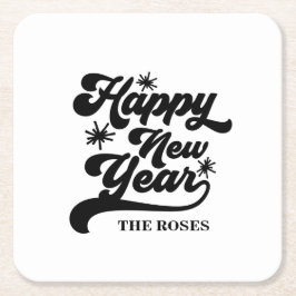 Porta-copo De Papel Quadrado Sparkle de Ano Novo