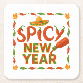 Porta-copo De Papel Quadrado Spicy New Year