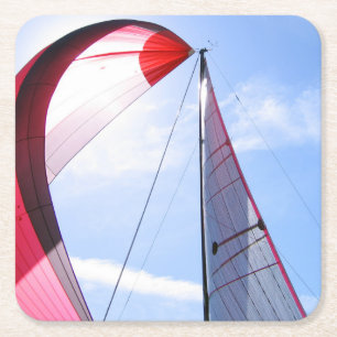 Porta-copo De Papel Quadrado Spinnaker vermelho com Sun