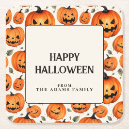 Porta-copo De Papel Quadrado "Spookie", "Pumpkins" e "Fall Leaves Halloween"