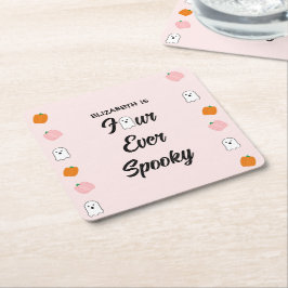 Porta-copo De Papel Quadrado Spooky 4º aniversário