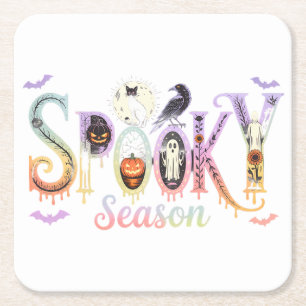 Porta-copo De Papel Quadrado Spooky Season Iridescente Halloween