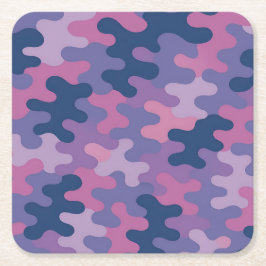 Porta-copo De Papel Quadrado Square Paper Pulp Camo Coaster Set