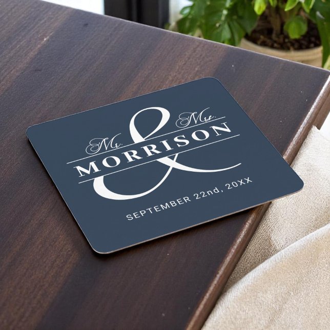 Porta-copo De Papel Quadrado Sr. Marinho Monograma Blue Wedding (Criador carregado)