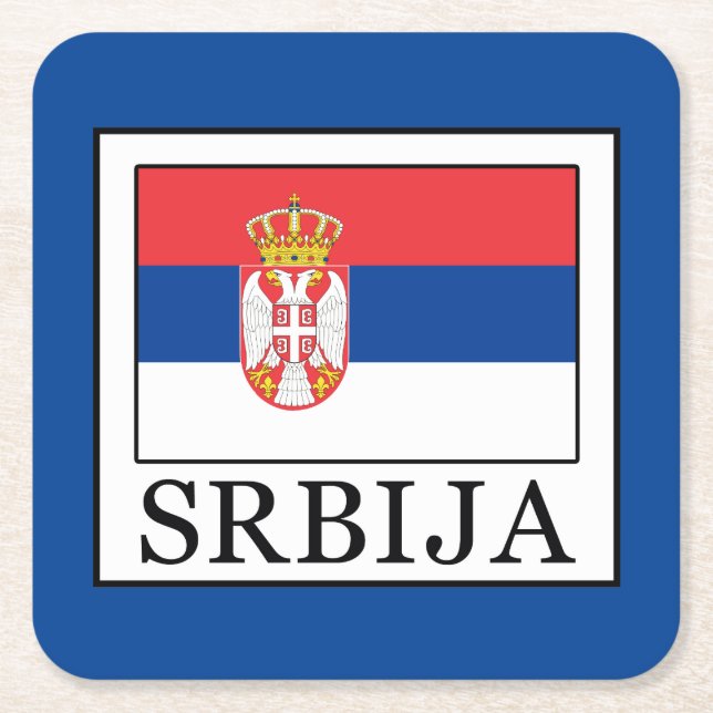 Porta-copo De Papel Quadrado Srbija (Frente)