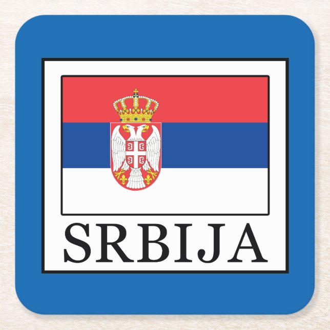 Porta-copo De Papel Quadrado Srbija (Frente)