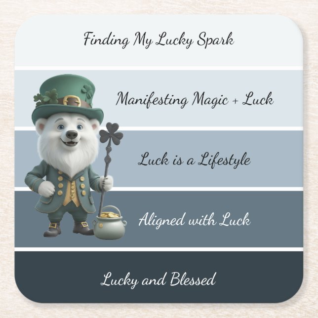 Porta-copo De Papel Quadrado St. Patrick’s Affirmation (Frente)