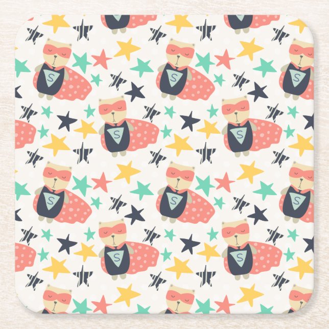 Porta-copo De Papel Quadrado Star Super Hero (Frente)