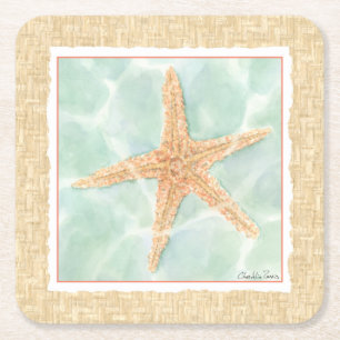 Porta-copo De Papel Quadrado Starfish náutico na água