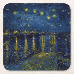 Porta-copo De Papel Quadrado Starry Night, Vincent van Gogh