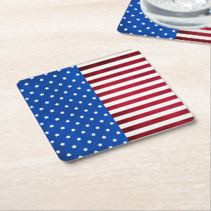 Porta-copo De Papel Quadrado Stars and Stripes-American Flag por Shirley Taylor