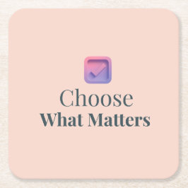 Porta-copo De Papel Quadrado Stay Close to What Heals You Minimal Motivational