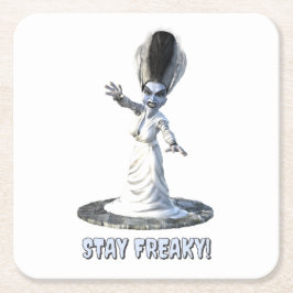 Porta-copo De Papel Quadrado Stay Freaky! Bride of Frankenstein
