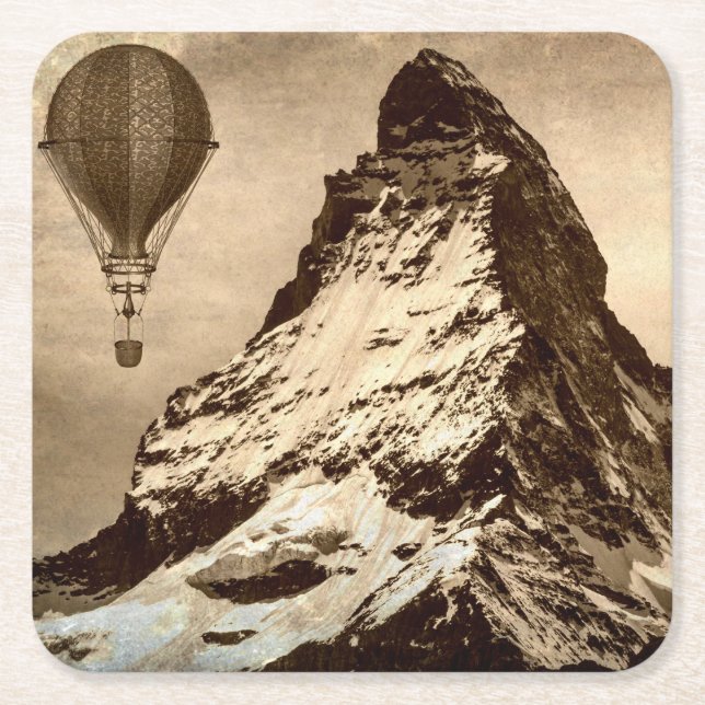 Porta-copo De Papel Quadrado Steampunk Matterhorn (Frente)