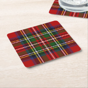 Porta-copo De Papel Quadrado Stewart Tartan