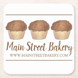 Porta-copo De Papel Quadrado Streusel Crumb Muffin Beled Bakery Assar Compro