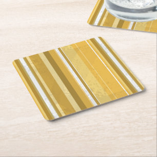 Porta-copo De Papel Quadrado Stripes Amarelo