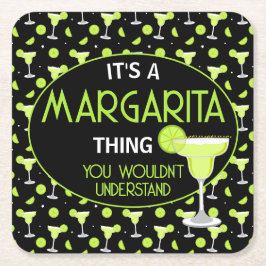Porta-copo De Papel Quadrado Sua Coisa É Margarita Bar de Coquetéis Mixologist