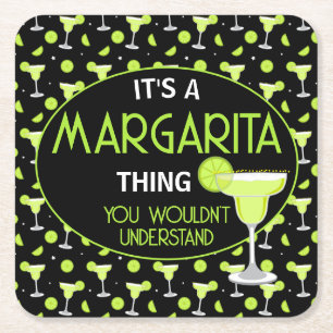 Porta-copo De Papel Quadrado Sua Coisa É Margarita Bar de Coquetéis Mixologist