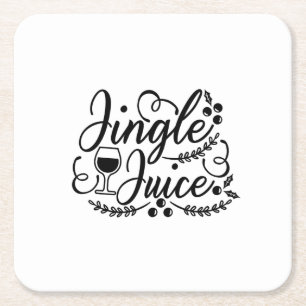 Porta-copo De Papel Quadrado Suco de Jingle Engraçado Cerveja Natalícia