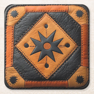 Porta-copo De Papel Quadrado Sudoeste Belo Campo Estilo Couro