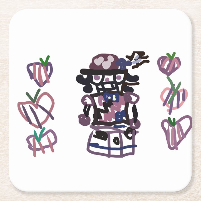 Porta-copo De Papel Quadrado Sugar plum nutcracker (Frente)