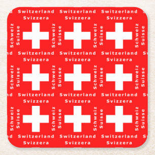 Porta-copo De Papel Quadrado Suiça suíça Schweiz Suisse Bundesfeier da bande