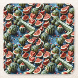 Porta-copo De Papel Quadrado Suicy Watermelon Pattern Design 2