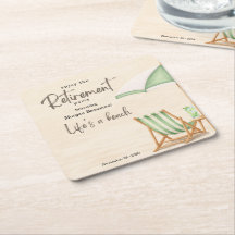 Summer Beach Elegant Green Chairs Retirement Party