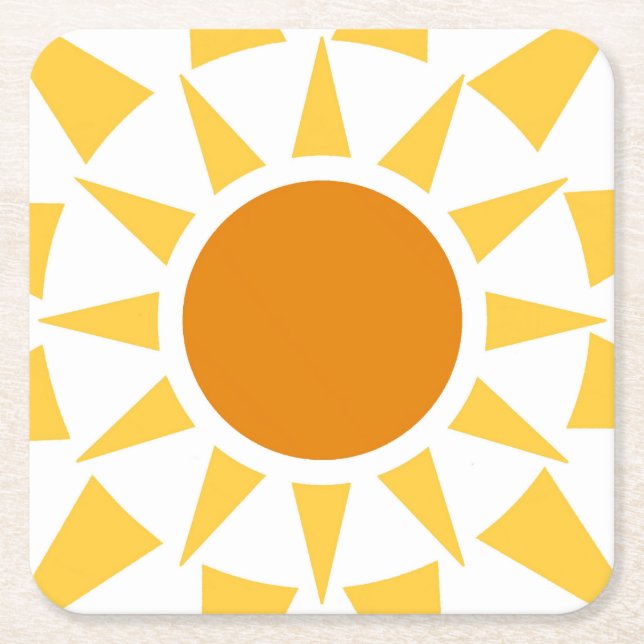 Porta-copo De Papel Quadrado Summer Sun (Frente)