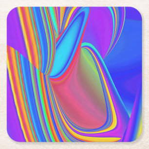 Porta-copo De Papel Quadrado Summersense, Abstrato 3D Rainbowart