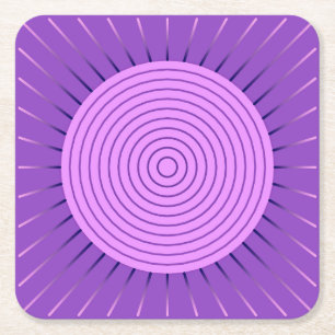 Porta-copo De Papel Quadrado Sunburst geométrico moderno - roxo Amethyst