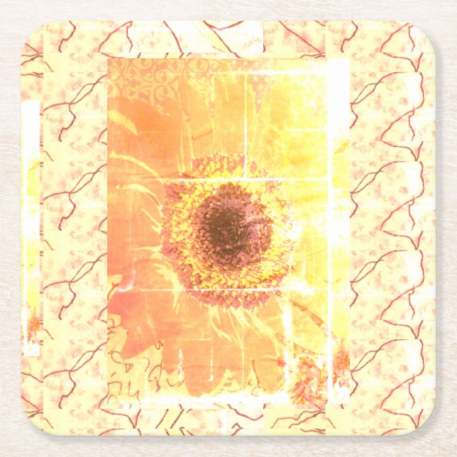 Porta-copo De Papel Quadrado Sunflower Vendredi (Frente)