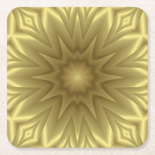 Porta-copo De Papel Quadrado Sunny Bliss: Modelo Floral Amarelo Ouro