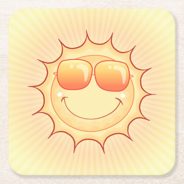 Porta-copo De Papel Quadrado Sunny Cartoon (Frente)