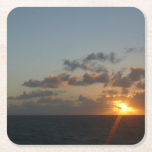 Porta-copo De Papel Quadrado Sunrise sobre San Juan I Porto Rico