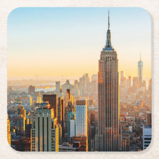 Porta-copo De Papel Quadrado Sunset Sobre Nova York