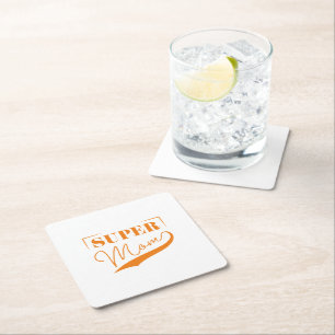 Porta-copo De Papel Quadrado Super Mãe