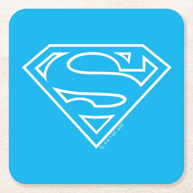 Porta-copo De Papel Quadrado Supergirl Outline S-Shield (Frente)