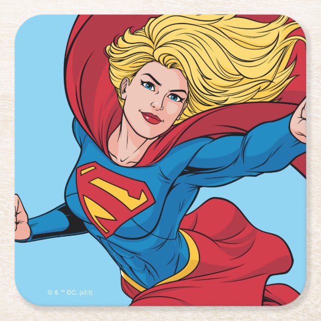 Porta-copo De Papel Quadrado Supergirl Stance Adorável (Frente)