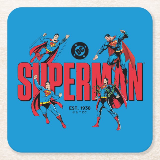 Porta-copo De Papel Quadrado Superman Legends Forever Graphic (Frente)