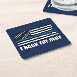 Porta-copo De Papel Quadrado Suporte a linha azul fina azul bandeira MAGA