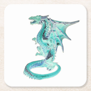 Porta-copo De Papel Quadrado Suporte de Dragão Azul Céu Personalizável Fundo Br