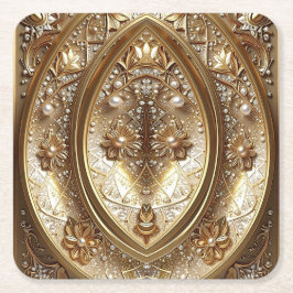 Porta-copo De Papel Quadrado Suporte de Papel com Moldura Dourada Ornamentada